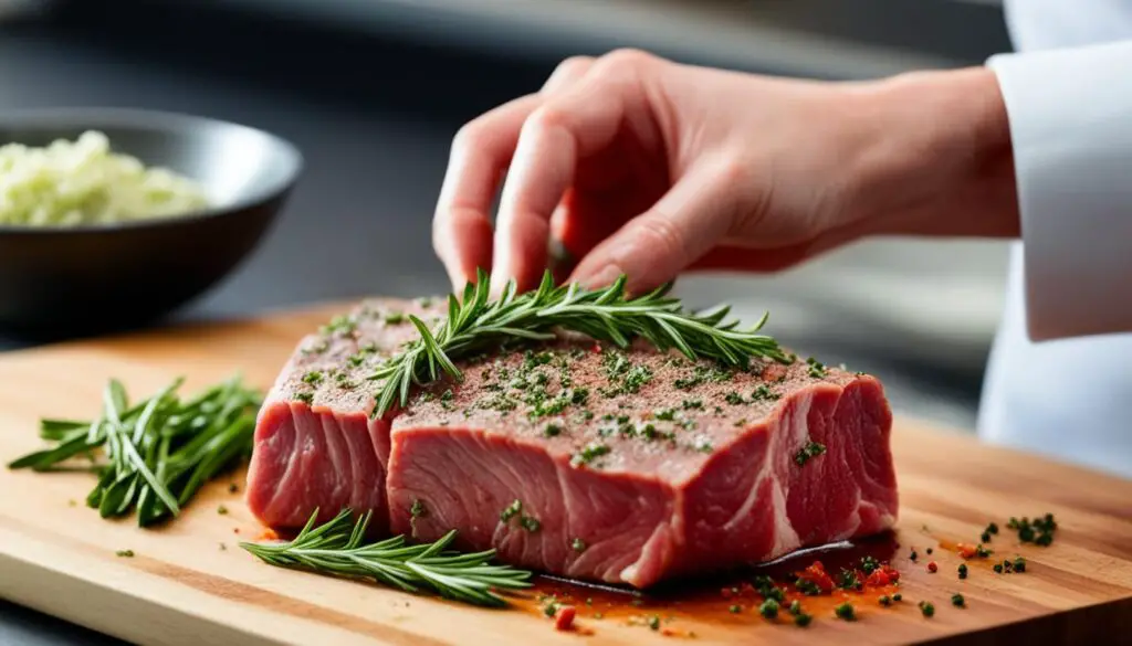 Preparing raw meat for air frying