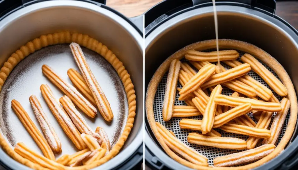 homemade churros in an air fryer