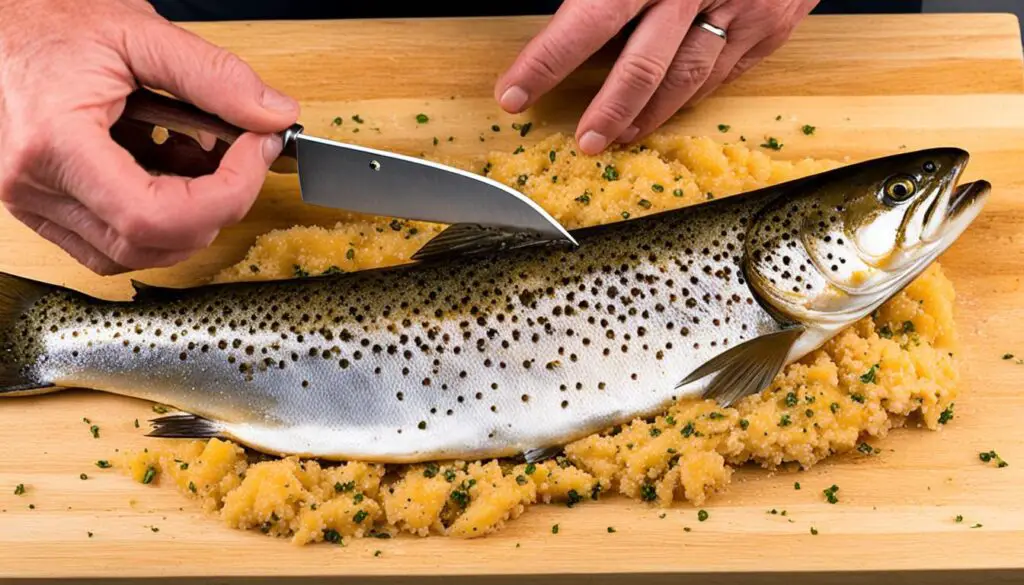 Preparing brown trout for air fryer